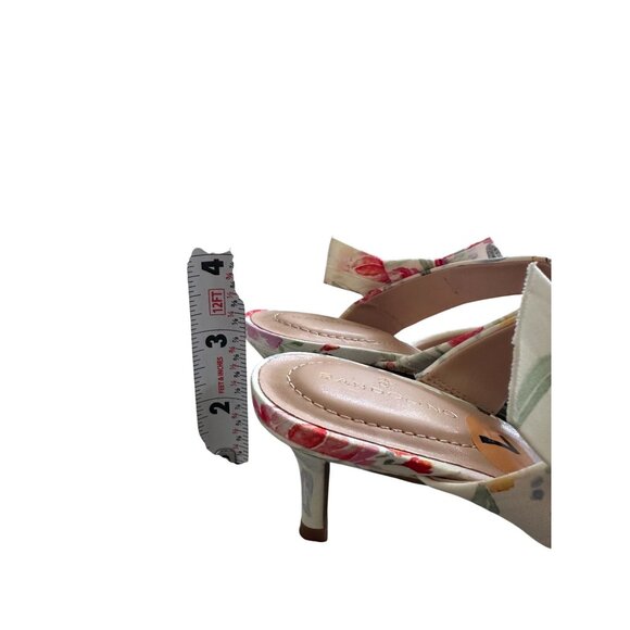 BANDOLINO Floral Kitten Mules Heels Size 7 NEW NWOB - Picture 9 of 10